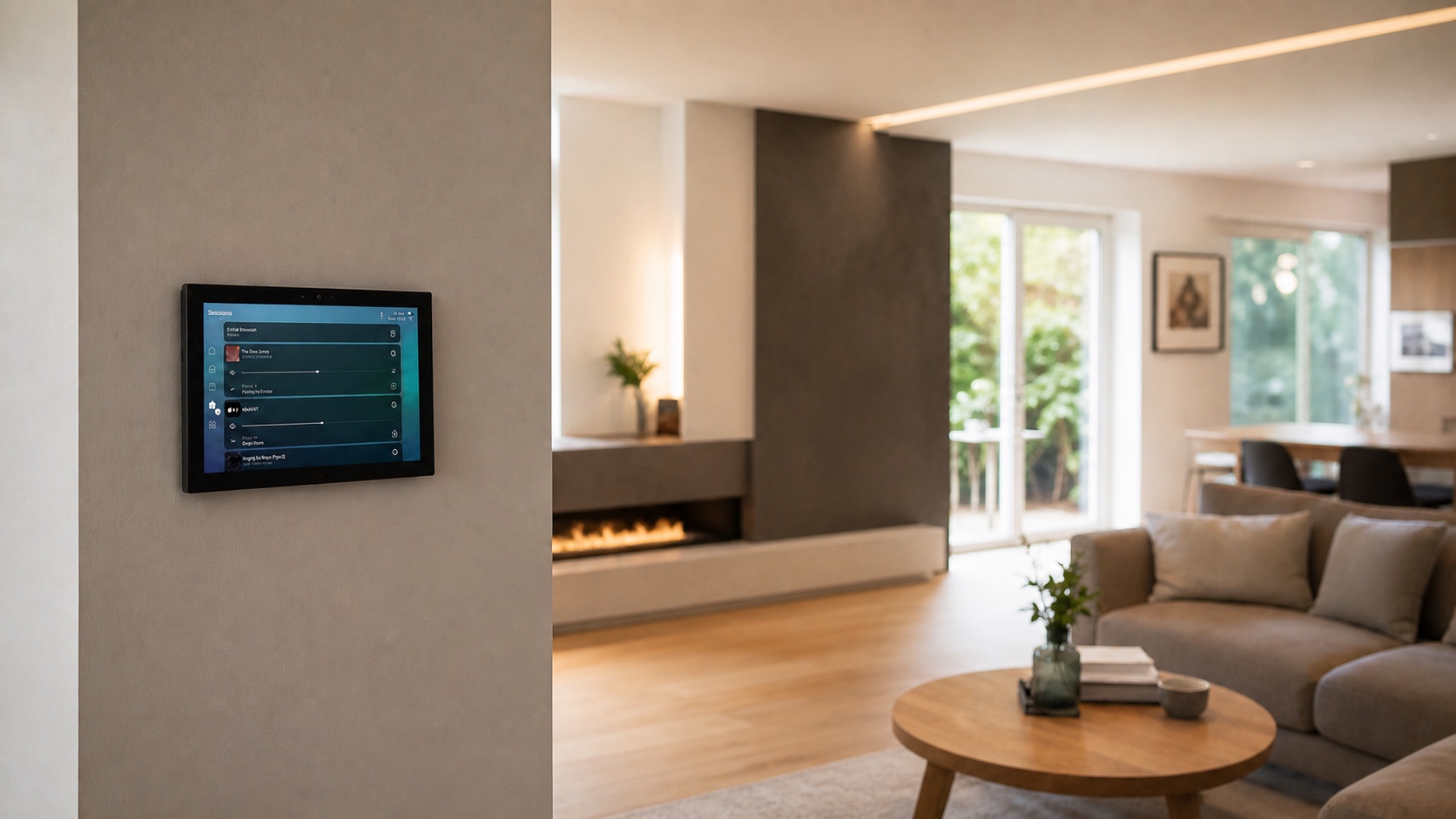 Smart home interface integrated into a contemporary home